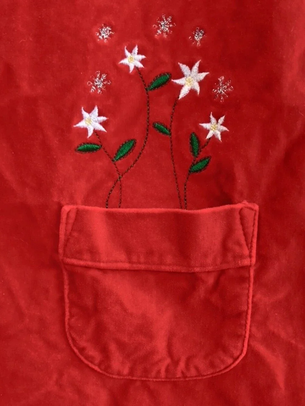 Girls greendog Red Sleeveless Embroidered Christmas Pocket Dress Size 6X AE
